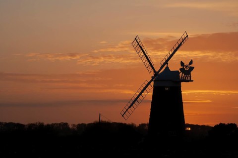 Windmill at sunset