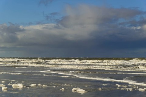 Waves on a sandy beach