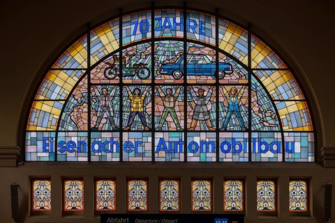 Lead glass windows in Eisenach central station