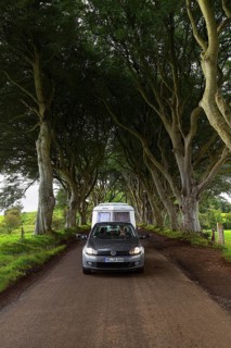 Car with caravan