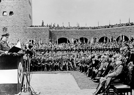 Commemoration of the Battle of Tannenberg with Adolf Hitler and Paul von Hindenburg on the right