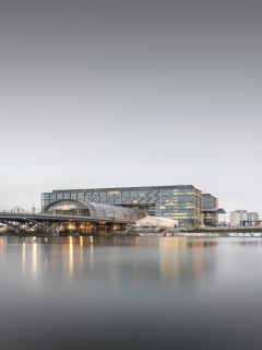 View from Humboldthafen to the main station in Berlin