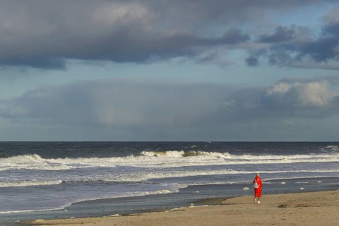 Waves at the sandy beach
