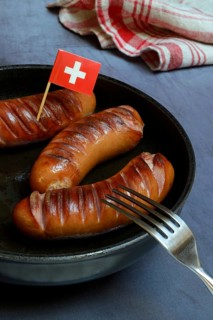 Fried Cervelat in pan