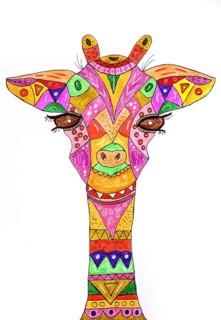 Painted giraffe