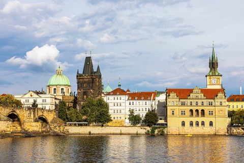 Charles Bridge over the Vltava and Old Town Bridge Tower