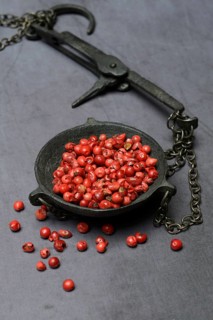 Red pepper in weighing pan