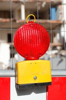 Construction site lamp on a grid