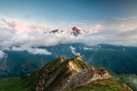 View from the Edelweissspitze to the Grosser Wiesbachhorn