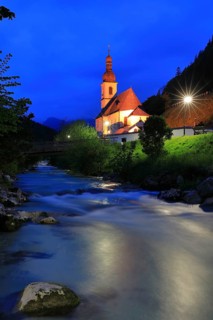 Church St. Sebastian with Ramsauer Ache