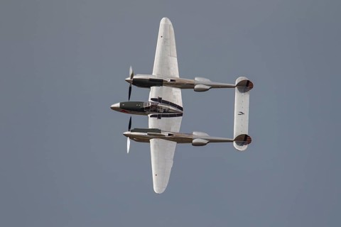 Lockheed P-38 Lightning aircraft in flight