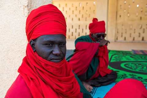 Bodyguard of the Sultan before the Sultans palace of Koure