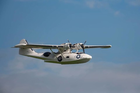Consolidated PBY Catalina aircraft in flight