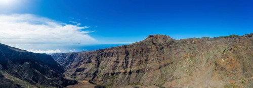 Panorama from Barranco de Erque with Table Mountain Fortaleza