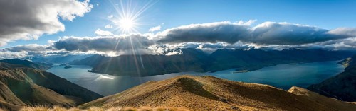 View of Lake Wanaka in sunshine