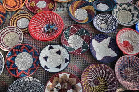Raffia baskets