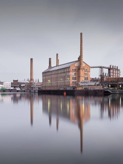 Industrial architecture at the river Spree