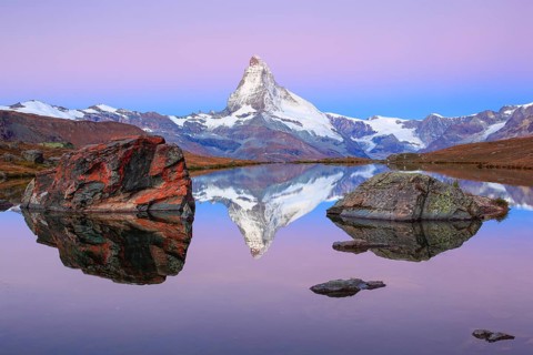 Matterhorn and mountain lake