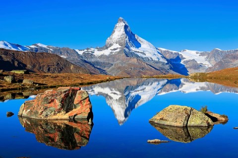 Matterhorn and mountain lake