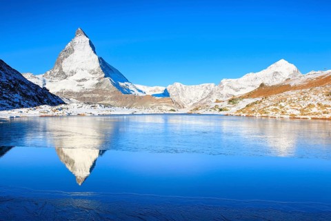 Matterhorn and mountain lake