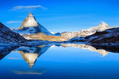 Matterhorn and mountain lake