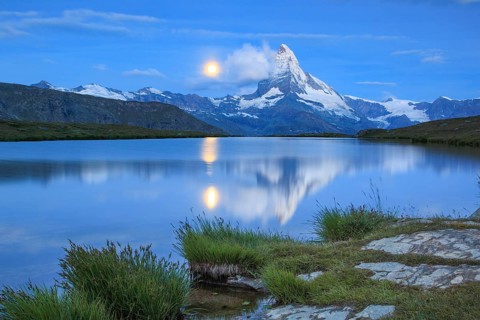 Matterhorn and mountain lake