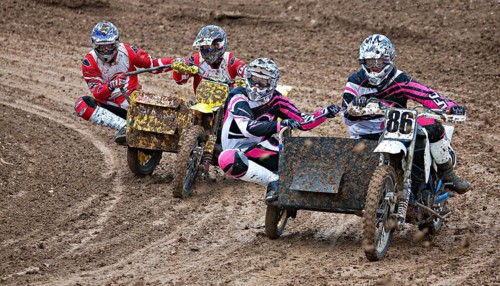 Motorcycle team at a motocross race