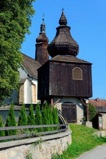 Wooden bell tower of the Roman Catholic Church of St. Michael
