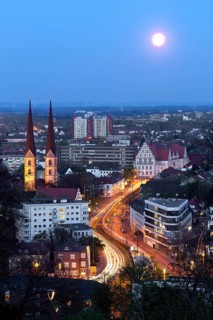 View of Bielefeld at dusk