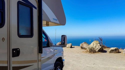 RV at the Pacific Ocean
