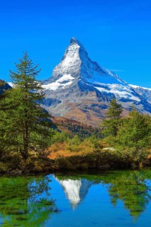 Matterhorn and mountain lake