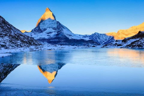Matterhorn and mountain lake
