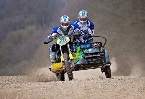 Motorcycle team at a motocross race
