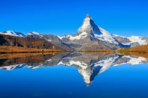 Matterhorn and mountain lake
