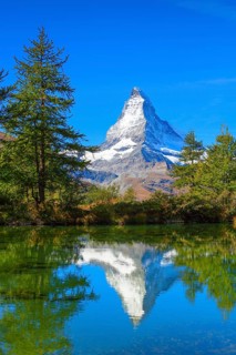 Matterhorn and mountain lake