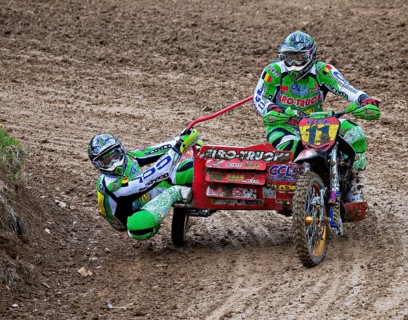 Motorcycle team at a motocross race