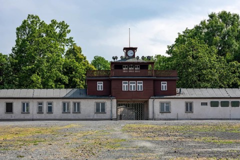 Entrance to the beech forest Concentration Camp Memorial on the Ettersberg