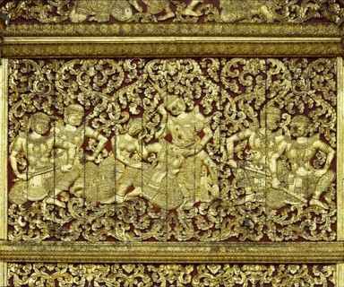 Gilded depictions from the Lao version of the Ramayana