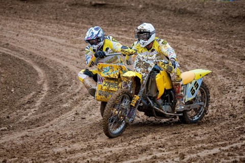 Motorcycle team at a motocross race