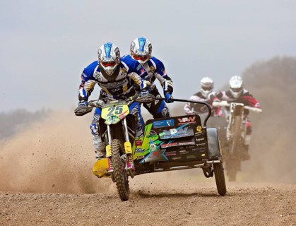 Motorcycle team at a motocross race