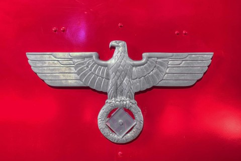 Imperial eagle on a locomotive of the 1930s of the German Reichsbahn