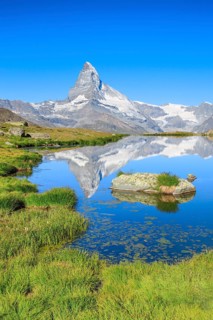 Matterhorn and mountain lake