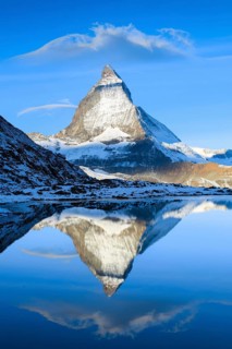Matterhorn and mountain lake