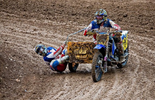 Motorcycle team at a motocross race