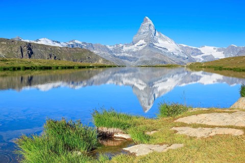 Matterhorn and mountain lake