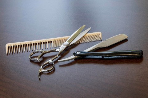 Scissors and comb