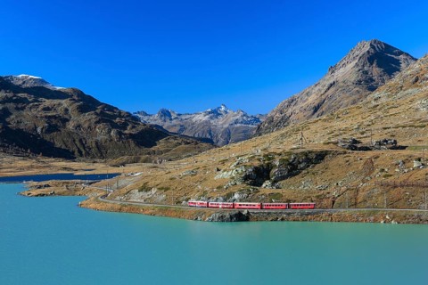 Rhaetian Railway at the Bernina Pass