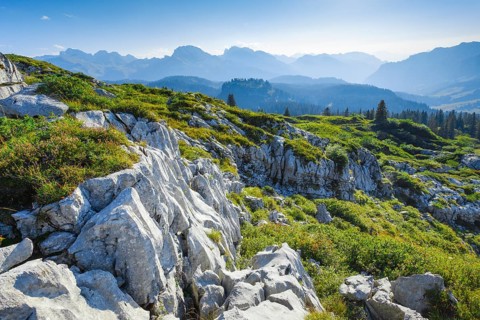 Karst landscape at the Pragelpass