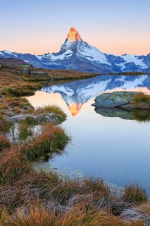 Matterhorn and mountain lake