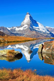 Matterhorn and mountain lake